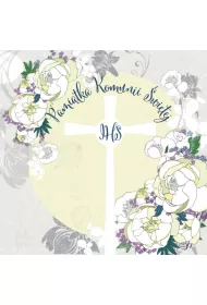 Clear Creations Karnet Swarovski kwadrat Komunia Krzy�