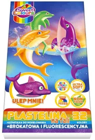 Sweet colours Plastelina na fali brokatowa i fluo 32 szt.