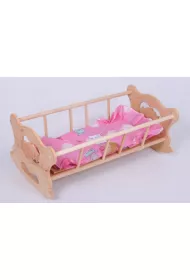 Ko�yska drewniana 54x22x30 z po�ciel� w kwiatki MALIMAS 154507