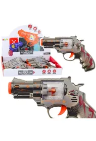Rewolwer magazynek z kulkami �wiat�em i d�wi�kiem LeanToys
