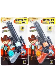 Pistolet 2w1 na kapiszony i kulki MIX Pisarek