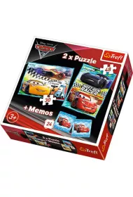 Puzzle 2w1 30+48 el. Wy�cig nowej generacji Cars 3 + memos 90706 Trefl