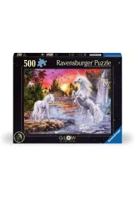Puzzle 500 el. �wiec�ce w ciemno�ci - Jednoro�ce nad rzek� Ravensburger