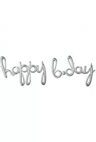 Amscan Balon foliowy Happy Bday srebrny