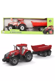 Traktor z czerwon� przyczep� Askato