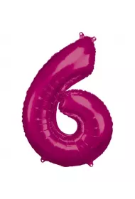 Amscan Balon foliowy cyfra 6 r�owa 60x86cm