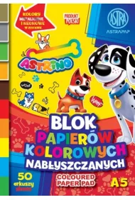 Astra Blok papier�w kolorowych nab�yszczanych A5