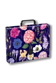 Penmate Teczka z r�czk� a4 t0124 kwiaty polskie hortensja na ciemnym tle folia mat nierysuj�ca