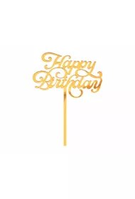 Godan Dekoracja akrylowa na tort Happy Birthday z�ota