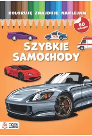 Szybkie samochody. Koloruj, znajduj, naklejam