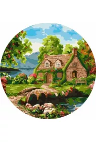 Twoje Hobby Malowanie po numerach okrge - Kwitncy dom 40cm