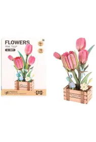 Puzzle 3D drewniane kwiaty tulipany Pro Kids
