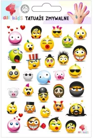 Tatua�e zmywalne dla dzieci Bu�ki emotki All4Kids