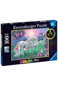Puzzle 100 el. �wiec�ce w ciemno�ci - Jednoro�ce w blasku ksi�yca Ravensburger