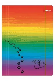 Teczka z gumk� A4 Miaow t�cza HAPPY COLOR