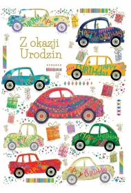 Trend Karnet B6 Urodziny, samochody silver TS154