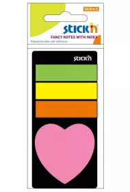 Stickn Zakadki indeksujce neon + notes serduszko