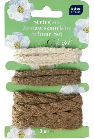 Interdruk Zestaw naturalnych sznurk�w dekor. 3x1m Pastel