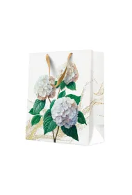 Paw Torebka prezentowa bia�e hortensje 26,5x33,5x13cm