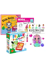 Pakiet Kicia Kocia idzie na urodziny, Ksi�niczki - kolorowanka, Pisanie-zmazywanie. Literki, cyferki, Super styl. Moda i naklejki