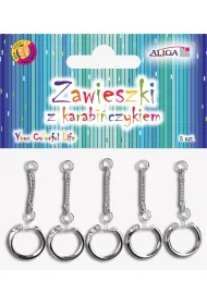 Zawieszki z karabi�czykiem 6cm, 5 szt