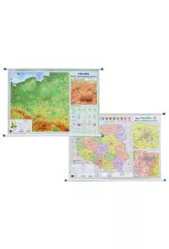 Mapa Polski A2 Dwustronna cienna