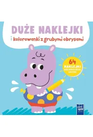 Du�e naklejki i kolorowanki z grubymi obrysami. Hipopotam