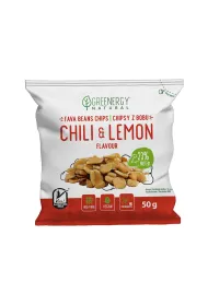 Greenergy Chipsy proteinowe z bobu o smaku chili i cytryny 50 g