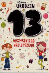 Kukartka Karnet 13 urodziny dziewczynki