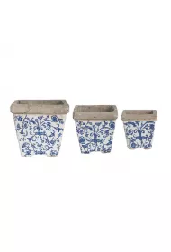 Esschert Design Postarzane doniczki ceramiczne 3 szt.