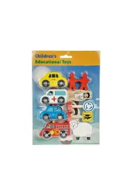 Puzzle Pojazdy frewniane z akcesoriami Adar
