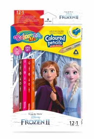Patio Kredki o��wkowe tr�jk�tne Colorino Kids + temper�wka Frozen 13 szt.