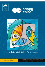 Happy Color Blok malarski Mody Artysta, biay, A3, 200g, 10 arkuszy