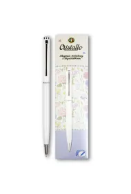 Tadeo D�ugopis metalowy Penmate Cristallo z kryszta�kiem Swarovskiego bia�y w kartoniku