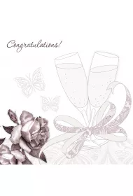 Clear Creations Karnet Swarovski kwadrat CL0106 �lub kieliszki