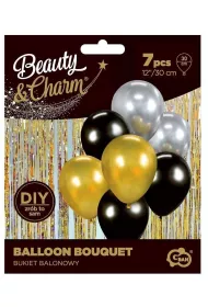 Godan Bukiet balonowy Beauty&Charm z�oto-srebrno-czarny 30cm