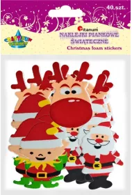 Titanum Naklejki piankowe miko�aje, renifery, elfy 40 szt.