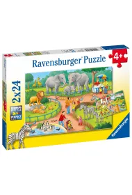 Puzzle 2x24 el. Dzie� w zoo Ravensburger