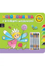 Kolorowanka z kredkami woskowymi. Pierwsze zabawy malucha. Ksi��eczka zielona