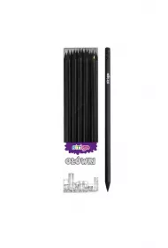 Pilot O��wek z czarnego drewna z gumk� HB 36 szt.