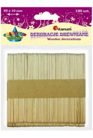 Titanum Drewniane patyczki naturalne proste 93 x 10 mm