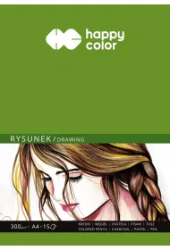Happy Color Blok do rysunku ART, biay, A4, 300g, 15 arkuszy 15 kartek