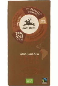 Alce Nero Czekolada gorzka 75 % fair trade bezglutenowa 100 g Bio