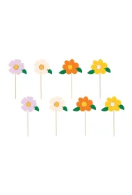 PartyDeco Toppery na tort kwiaty 13 cm