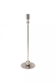 H&S Decoration Nowoczesny wysoki wiecznik w kolorze srebrnym 33 cm