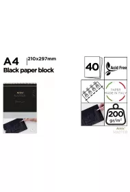 Artix Blok kre�larski A4/40K czarny 200g