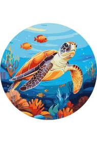 Ideyka Malowanie po numerach okr�g�e - Mieszka�cy oceanu 26cm