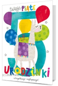 Pan Dragon Karnet B6 5 Urodziny - baloniki K.B6-1843