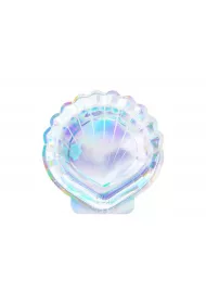 PartyDeco Talerzyki syrenka - muszla opalizujace 18,5cm 6 szt.