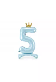 PartyDeco Stoj�cy balon foliowy 5 b��kitny 84cm
